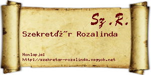 Szekretár Rozalinda névjegykártya